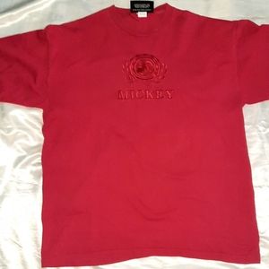 Disney Designs-Mickey Red T-Shirt, Single Stitch, Size L-XL